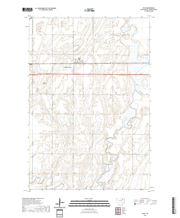 Bath, SD — USGS 7.5-minute topo (2021)