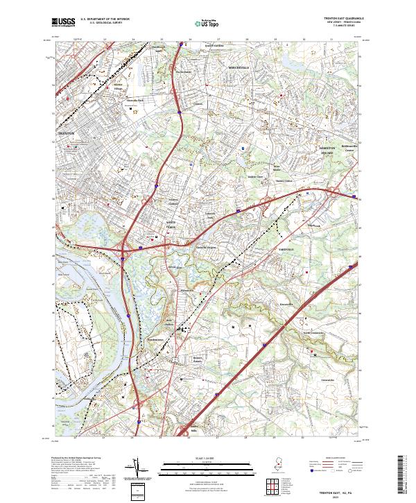 Trenton East, NJ-PA — USGS 7.5-minute topo (2023)