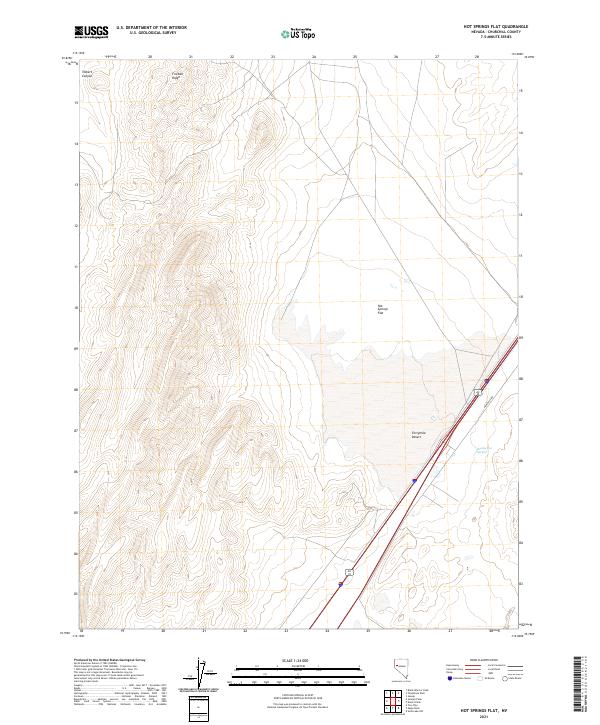 Hot Springs Flat, NV — USGS 7.5-minute topo (2021)