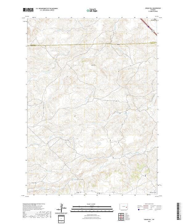 Cedar Hill, WY — USGS 7.5-minute topo (2021)