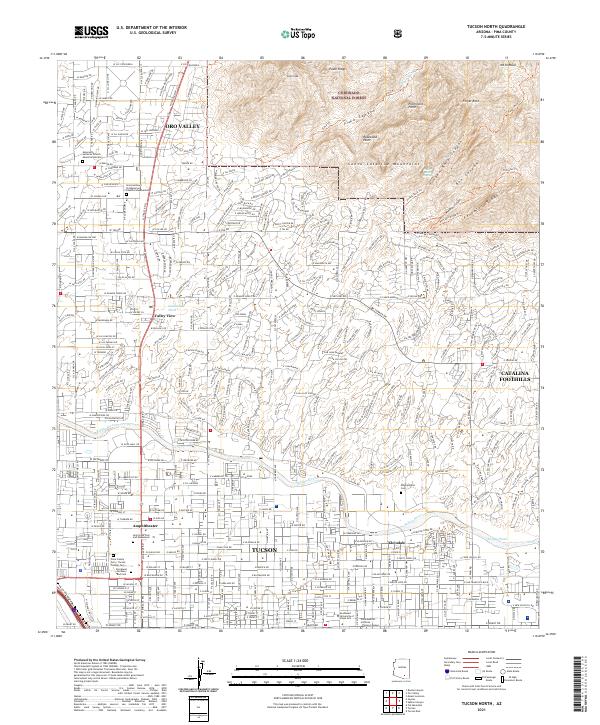 Tucson North, AZ — USGS 7.5-minute topo (2021)