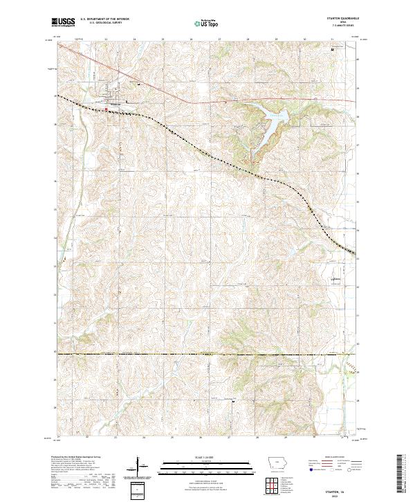 Stanton, IA — USGS 7.5-minute topo (2022)