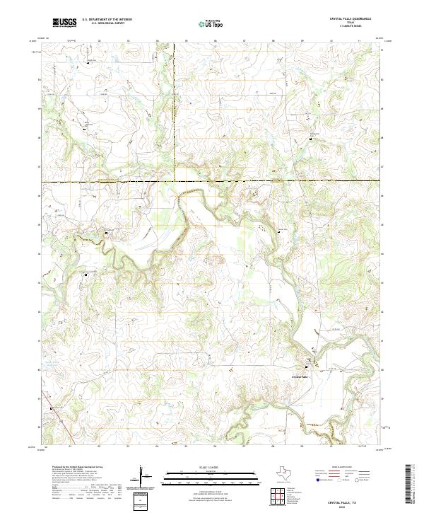 Crystal Falls, TX — USGS 7.5-minute topo (2022)