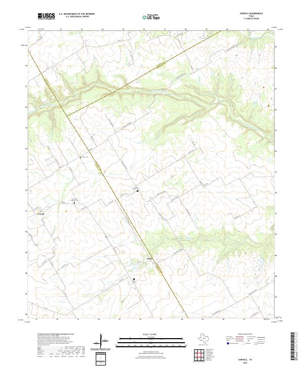 Coryell, TX — USGS 7.5-minute topo (2022)