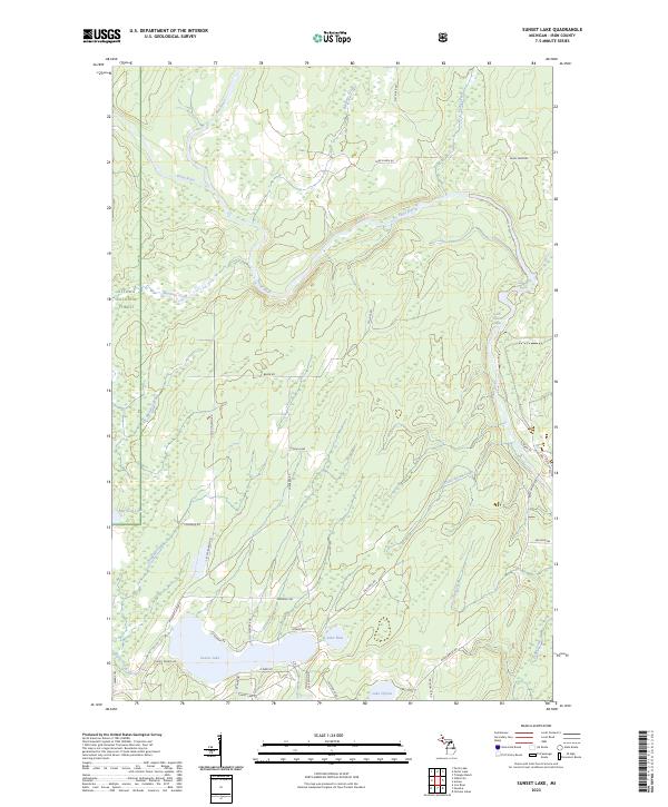 Sunset Lake, MI — USGS 7.5-minute topo (2023)