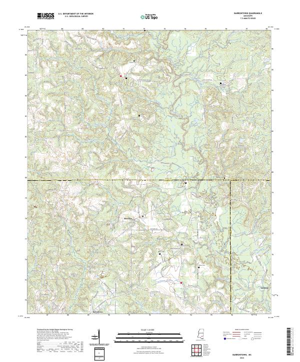 Barrontown, MS — USGS 7.5-minute topo (2024)