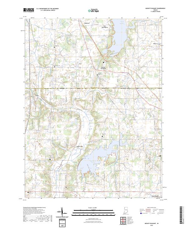Mount Pleasant, IN — USGS 7.5-minute topo (2022)