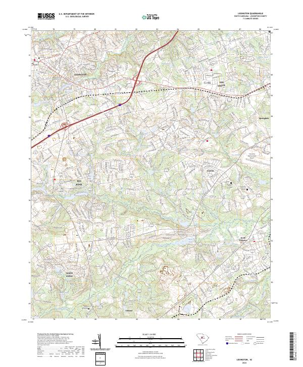 Lexington, SC — USGS 7.5-minute topo (2024)