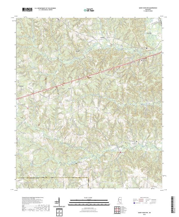 Sandy Hook NW, MS — USGS 7.5-minute topo (2024)