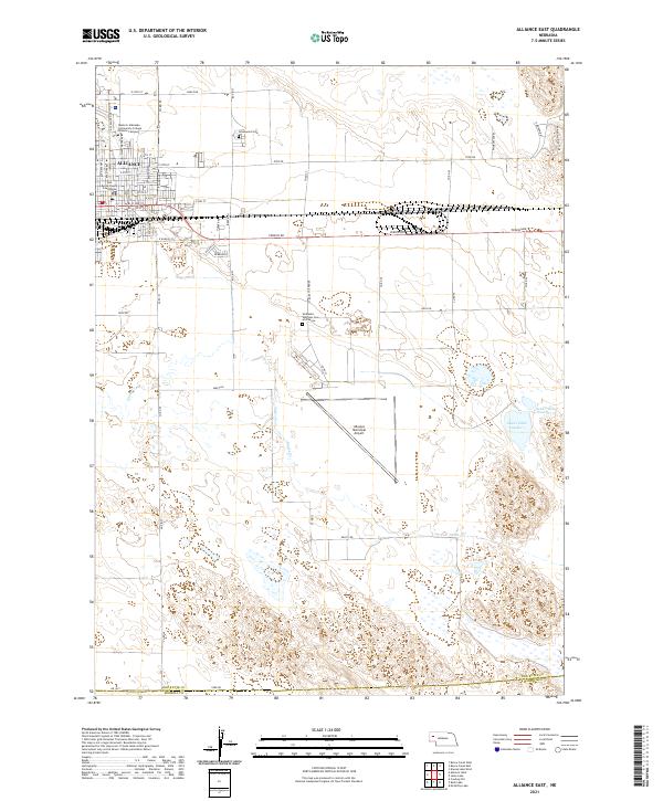 Alliance East, NE — USGS 7.5-minute topo (2021)