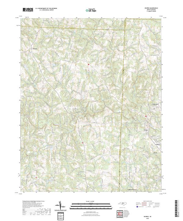 Ossipee, NC — USGS 7.5-minute topo (2022)