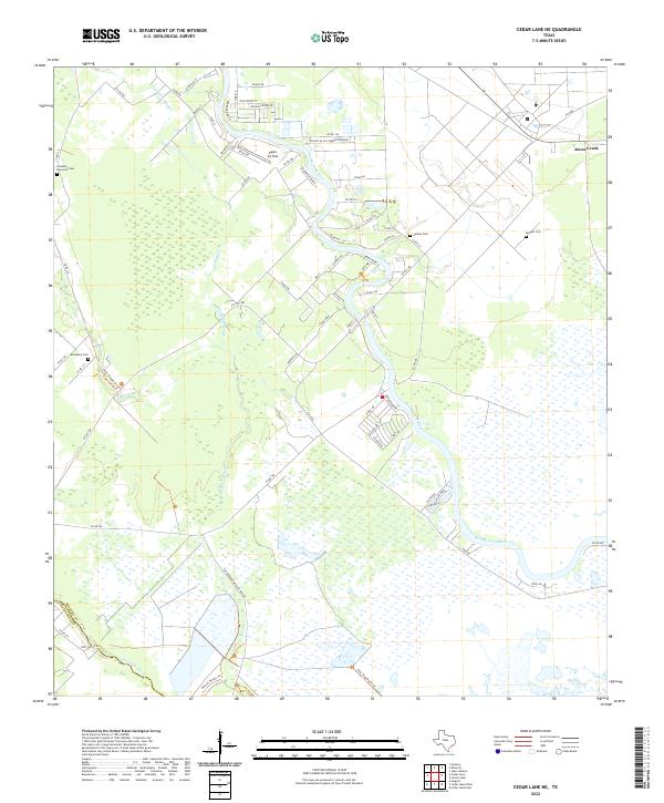 Cedar Lane NE, TX — USGS 7.5-minute topo (2022)