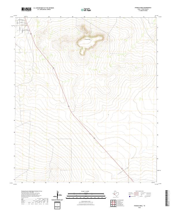 Fivemile Mesa, TX — USGS 7.5-minute topo (2022)