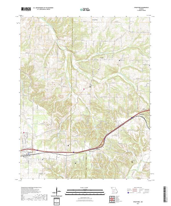 Strafford, MO — USGS 7.5-minute topo (2021)