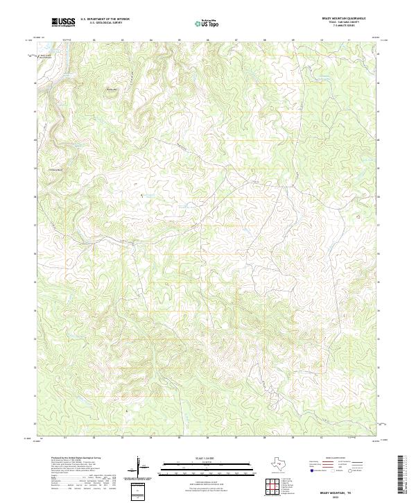 Brady Mountain, TX — USGS 7.5-minute topo (2022)