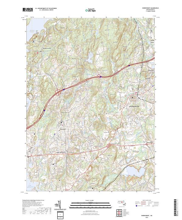 Shrewsbury, MA — USGS 7.5-minute topo (2024)