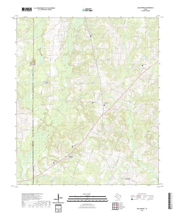 Gum Springs, TX — USGS 7.5-minute topo (2022)