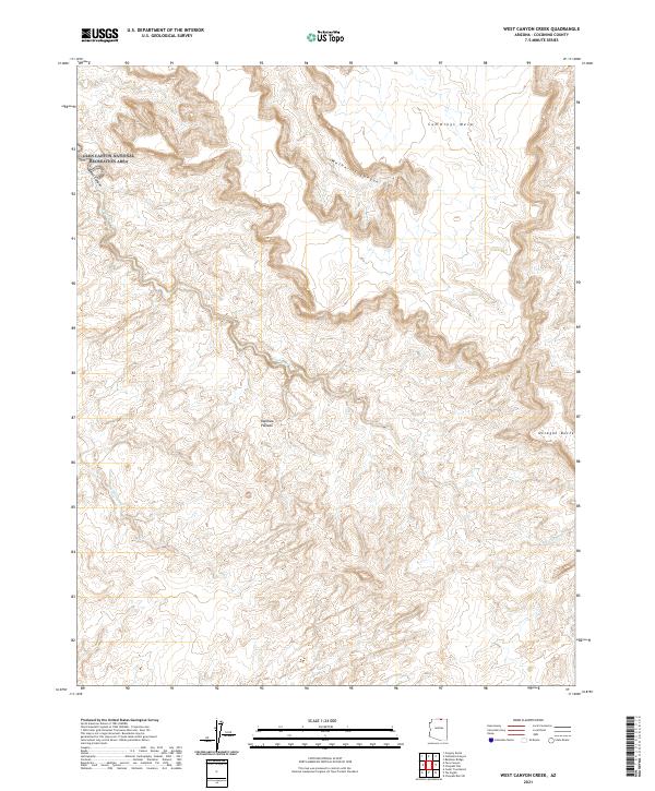 West Canyon Creek, AZ — USGS 7.5-minute topo (2021)