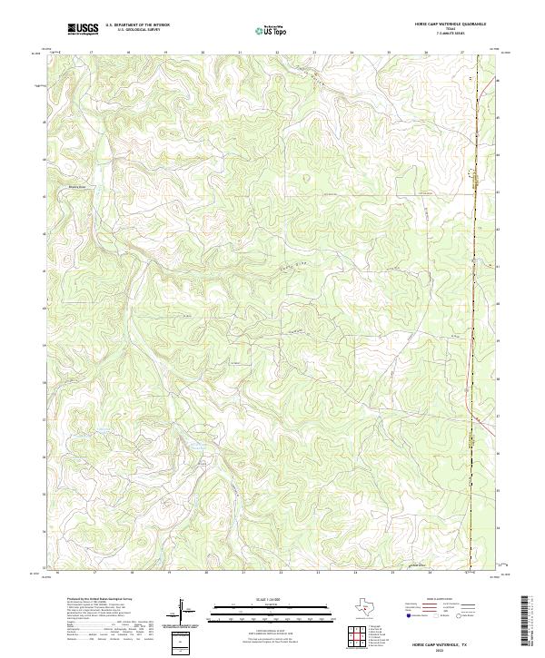 Horse Camp Waterhole, TX — USGS 7.5-minute topo (2022)