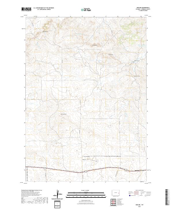 Keeline, WY — USGS 7.5-minute topo (2021)