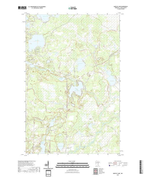 Hartley Lake, MN — USGS 7.5-minute topo (2022)