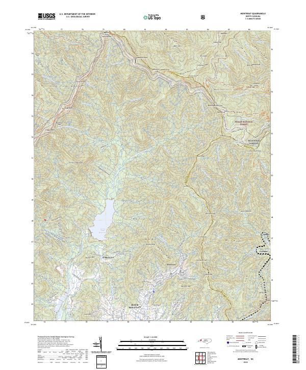 Montreat, NC — USGS 7.5-minute topo (2022)