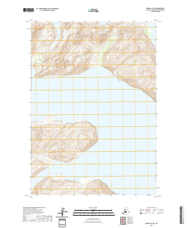 Kodiak A-5 SW, AK — USGS 7.5-minute topo (2021)