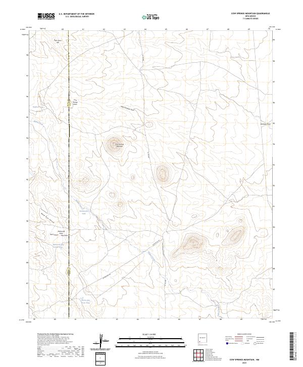 Cow Springs Mountain, NM — USGS 7.5-minute topo (2023)