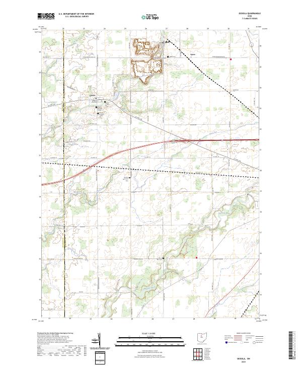 Oceola, OH — USGS 7.5-minute topo (2023)