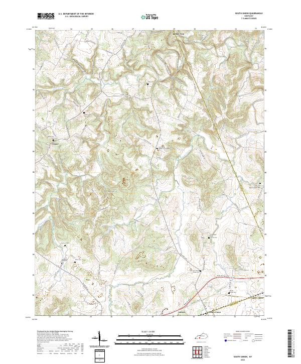 South Union, KY — USGS 7.5-minute topo (2022)