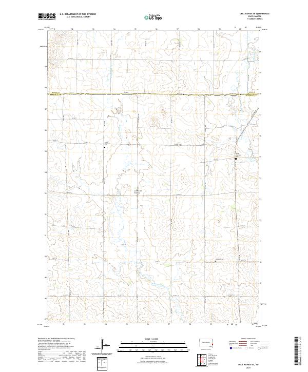 Dell Rapids SE, SD — USGS 7.5-minute topo (2021)