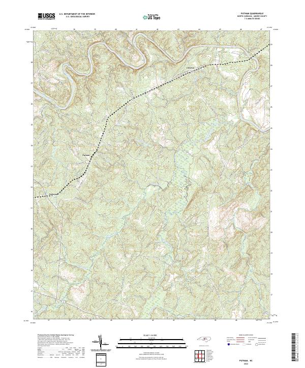 Putnam, NC — USGS 7.5-minute topo (2022)