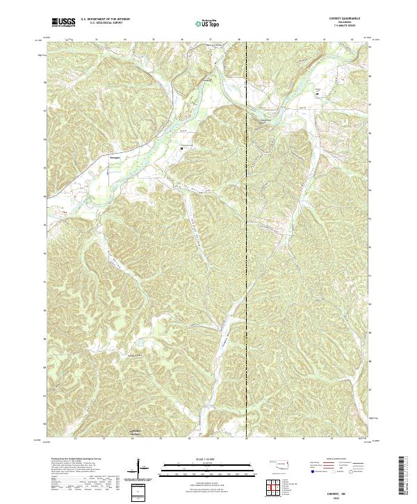 Chewey, OK — USGS 7.5-minute topo (2022)