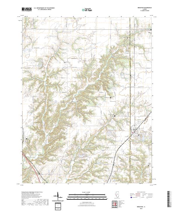 Brighton, IL — USGS 7.5-minute topo (2024)