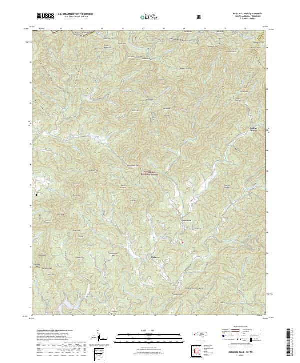McDaniel Bald, NC-TN — USGS 7.5-minute topo (2022)
