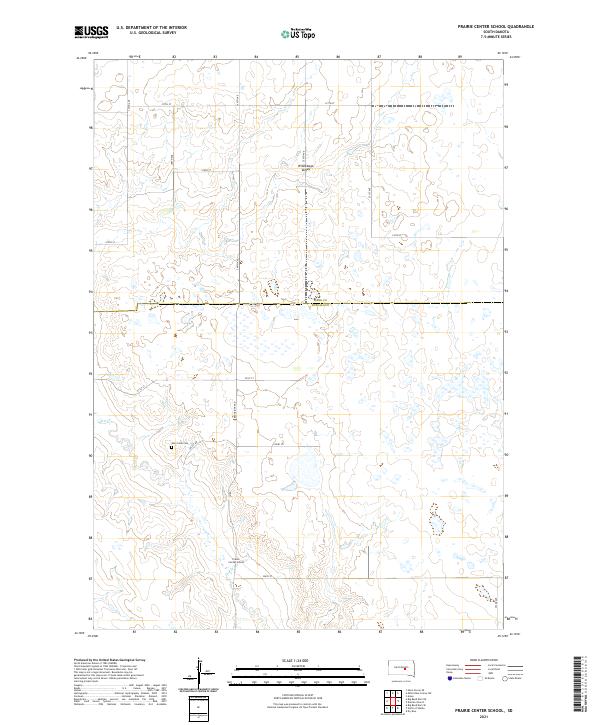 Prairie Center School, SD — USGS 7.5-minute topo (2021)