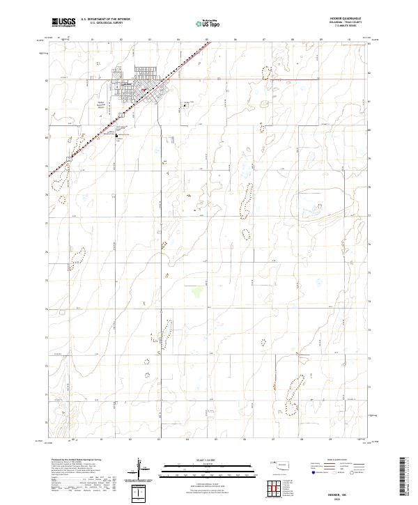 Hooker, OK — USGS 7.5-minute topo (2022)