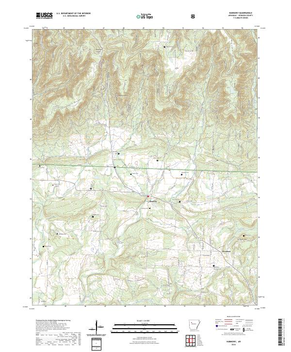 Harmony, AR — USGS 7.5-minute topo (2024)