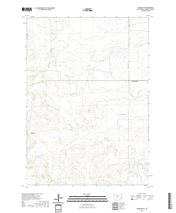 Cedar Butte, SD — USGS 7.5-minute topo (2021)