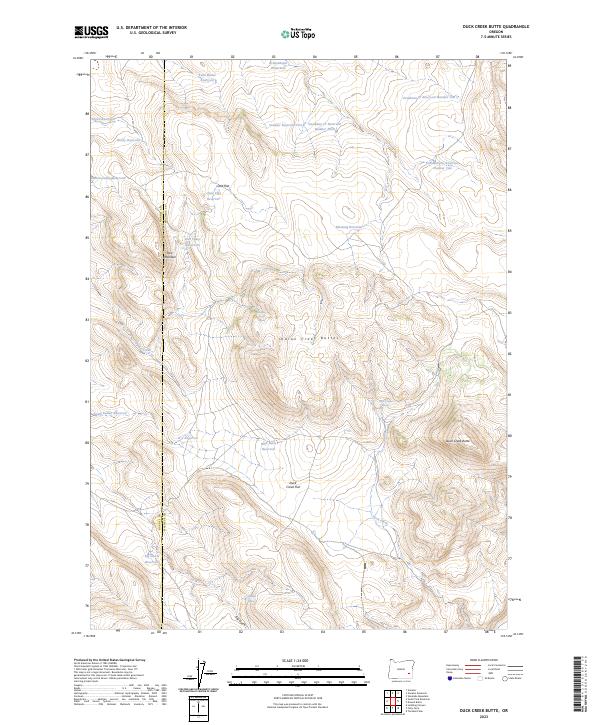Duck Creek Butte, OR — USGS 7.5-minute topo (2023)
