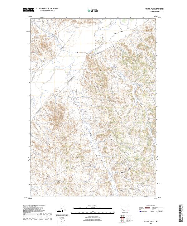 Huckins School, MT — USGS 7.5-minute topo (2024)