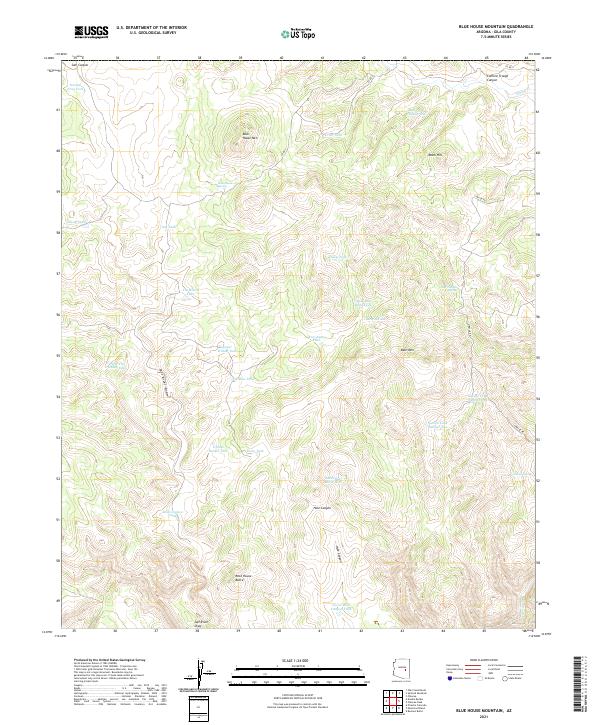 Blue House Mountain, AZ — USGS 7.5-minute topo (2021)