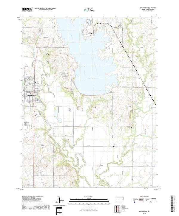 Burlington, KS — USGS 7.5-minute topo (2022)
