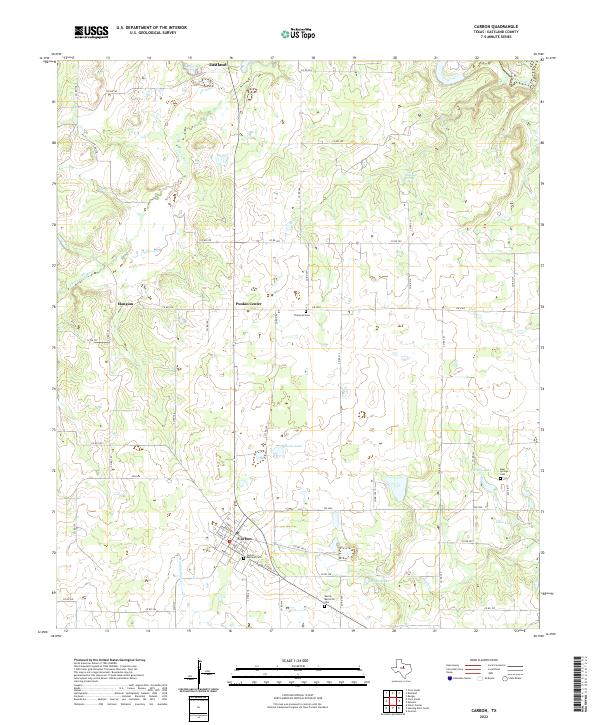 Carbon, TX — USGS 7.5-minute topo (2022)