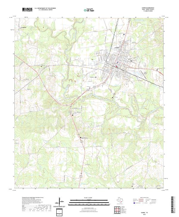 Cuero, TX — USGS 7.5-minute topo (2022)