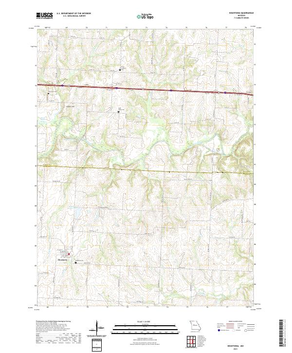 Houstonia, MO — USGS 7.5-minute topo (2021)
