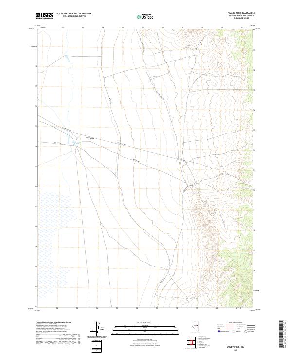 Waldy Pond, NV — USGS 7.5-minute topo (2021)