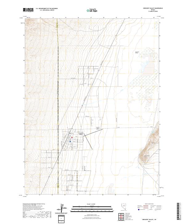 Crescent Valley, NV — USGS 7.5-minute topo (2021)