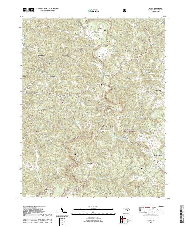 Dykes, KY — USGS 7.5-minute topo (2022)