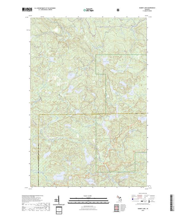 Summit Lake, MI — USGS 7.5-minute topo (2023)